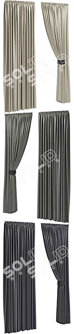  Stylish Polys Curtains 3D model image 2