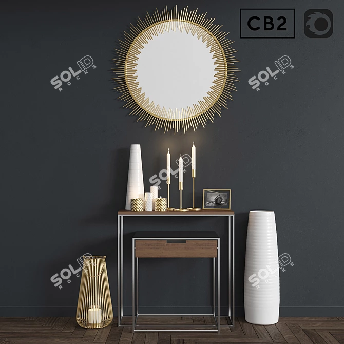 CB2 Mesh Smoothing Decor Set 3D model image 1