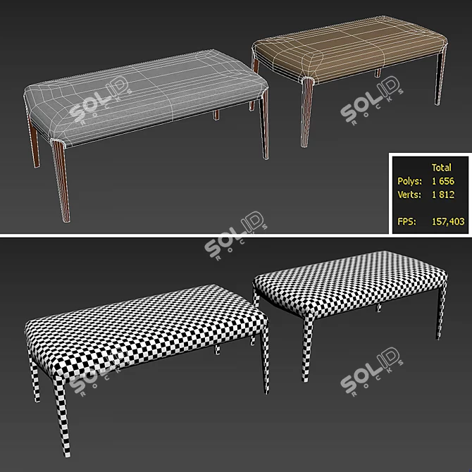 Sleek Bellevue Bench - Modern Style 3D model image 2
