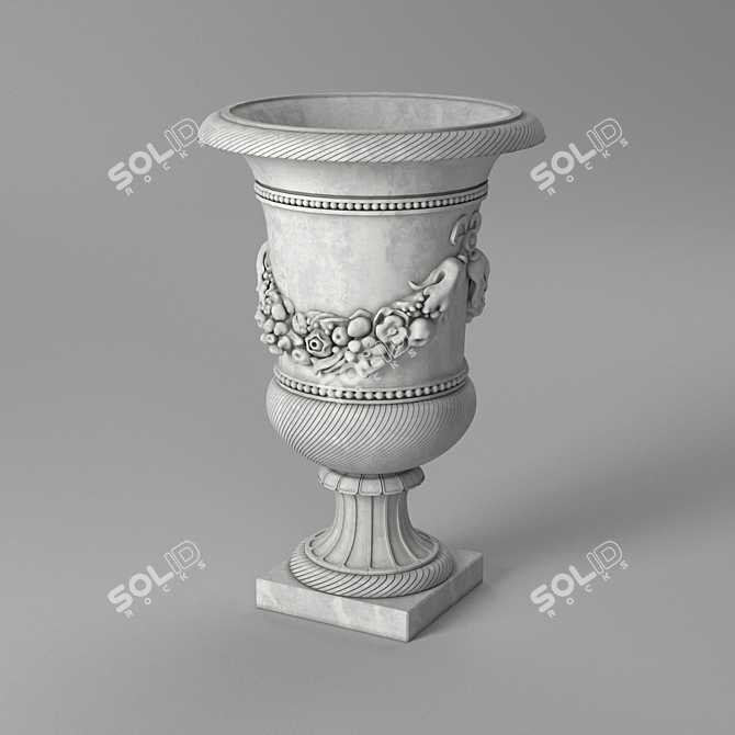 Elegant Stone Vase 3D model image 1