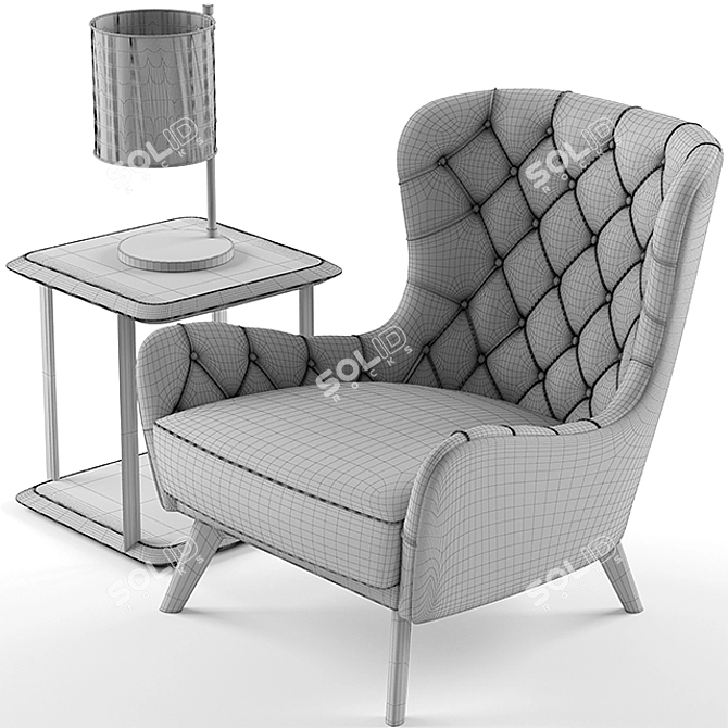 Ulivi Salotti Elisabeth Armchair: Timeless Luxury for Your Home 3D model image 2