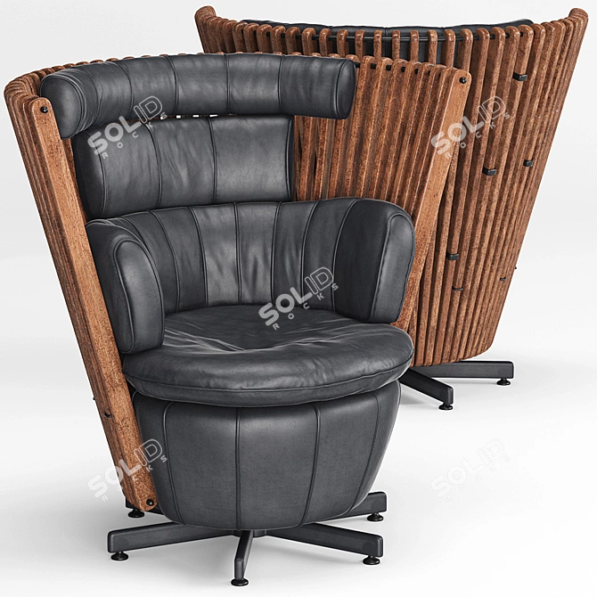 Tavarua Arm Chair & Ottoman Set 3D model image 2