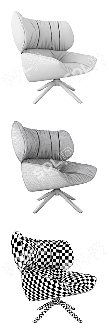 Modern Italian Design: B&B Italia Tabano Chair 3D model image 3