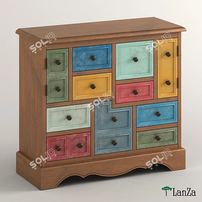  Vibrant 40" Apothecary Cabinet 3D model image 1