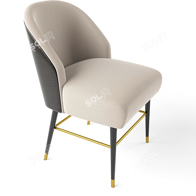 Elegant Persica Table & Alec Chair 3D model image 3