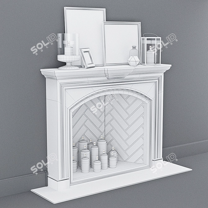 Cozy Hearth Decor Set 3D model image 3