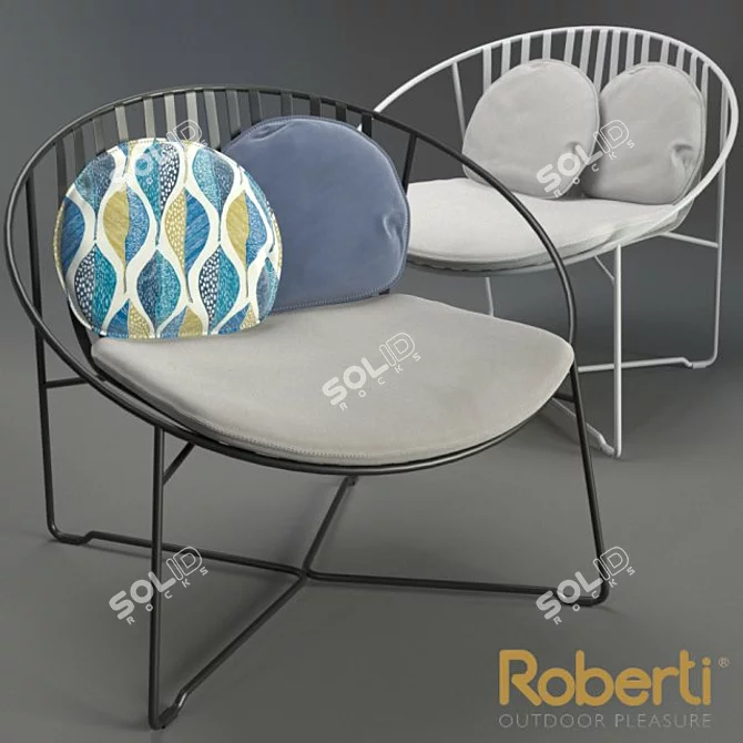 Hamptons-inspired Rattan Armchair 3D model image 1