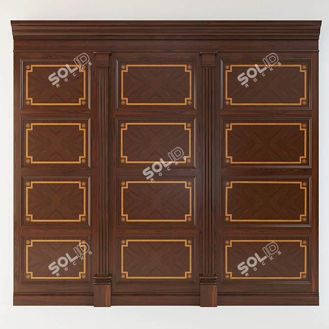 Elegant Wood Panels Set 3D model image 1