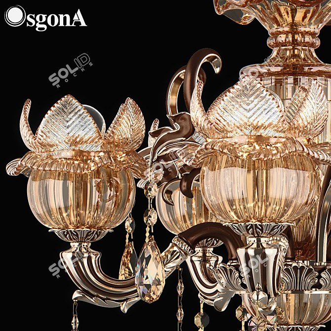 Elegant Crystal Pendant Light 3D model image 2