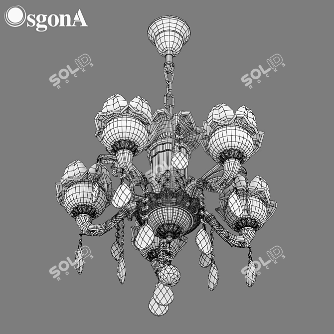 Elegant Crystal Pendant Light 3D model image 3