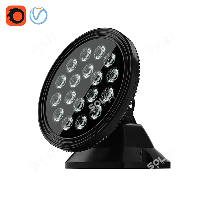 Architectural RGBW LED Floodlight 3D model image 1