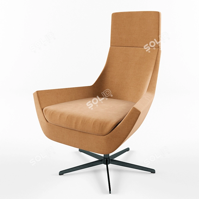 Swedese Happy Highback Chair: Sleek Swivel Style 3D model image 1