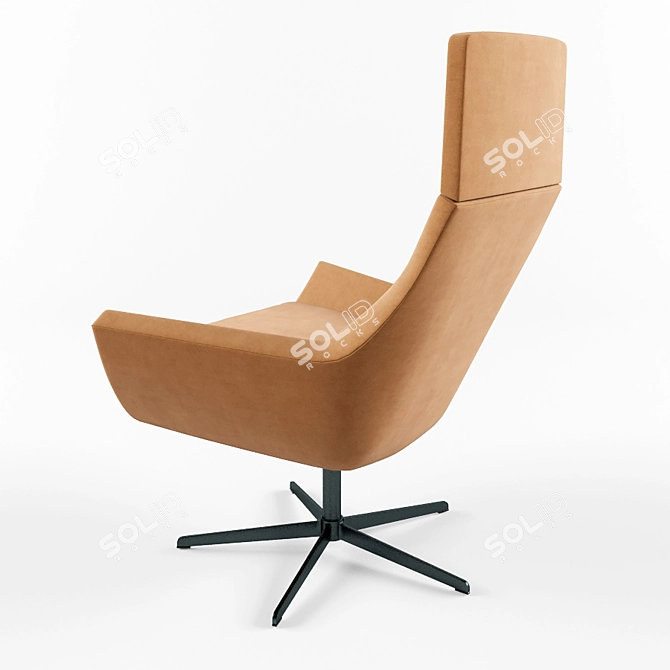 Swedese Happy Highback Chair: Sleek Swivel Style 3D model image 2