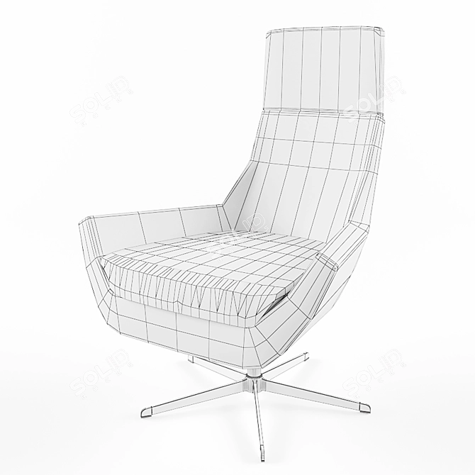 Swedese Happy Highback Chair: Sleek Swivel Style 3D model image 3