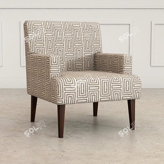 Sleek Relaxation: Modern Armchair 3D model image 1