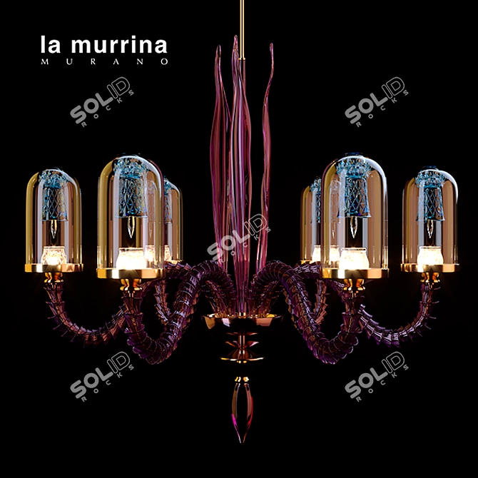 Ethereal Glass Garden Chandelier 3D model image 1