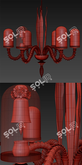 Ethereal Glass Garden Chandelier 3D model image 3