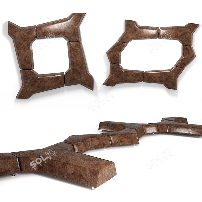 Modern Edge Pouf - Sleek Design & Superior Comfort 3D model image 1