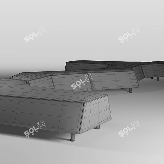 Modern Edge Pouf - Sleek Design & Superior Comfort 3D model image 3