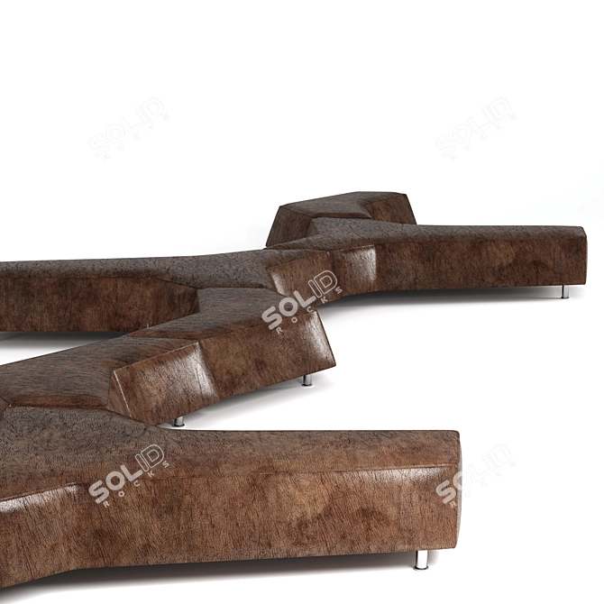 Modern Edge Pouf - Sleek Design & Superior Comfort 3D model image 5