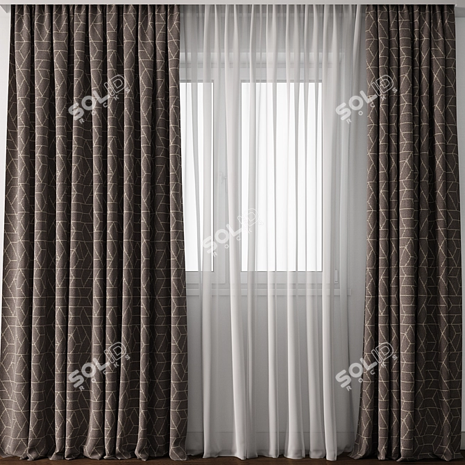 Title: Exquisite Curtain Model 3D model image 1