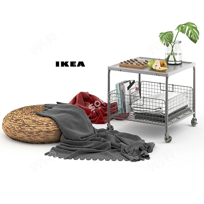 Modern IKEA LALLERÖD Living Set 3D model image 1