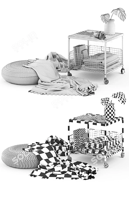 Modern IKEA LALLERÖD Living Set 3D model image 3