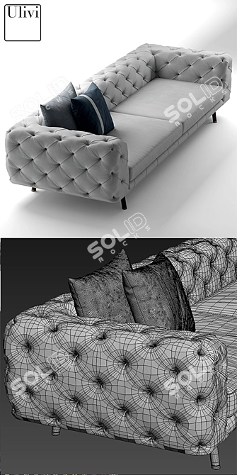 Eleganza in Pelle: Sofa ULIVI SALOTTI 3D model image 3