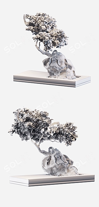 Artistic Bonsai Sculpture 3D model image 3