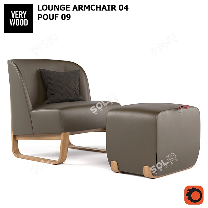 Skid 04 Leather Sled Base Chair 3D model image 1