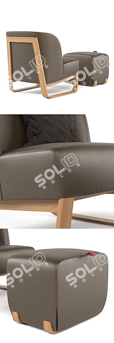 Skid 04 Leather Sled Base Chair 3D model image 2