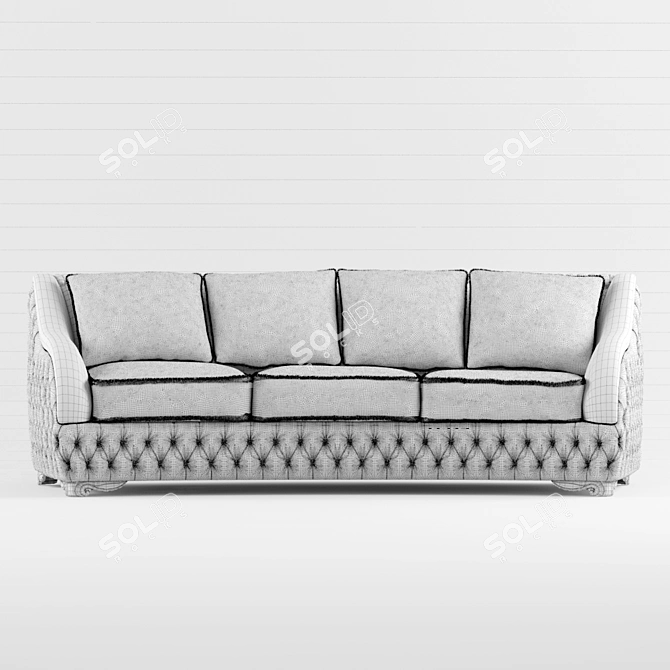 Luxurious Three-Seater Esedra Sofa 3D model image 2