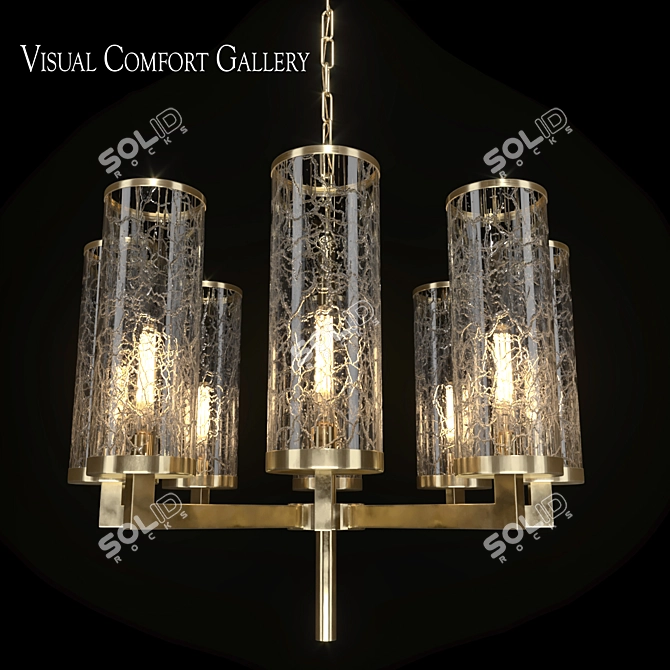 Liaison Vintage Brass Chandelier 3D model image 1