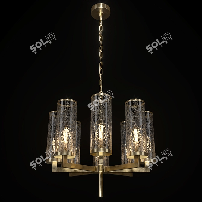 Liaison Vintage Brass Chandelier 3D model image 2