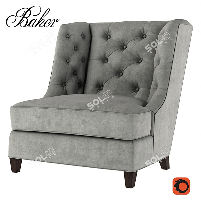 Modern Baker Wing Chair: Sleek and Stylish 3D model image 1