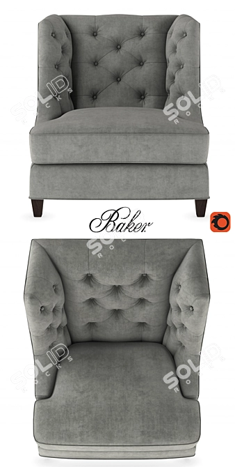 Modern Baker Wing Chair: Sleek and Stylish 3D model image 2