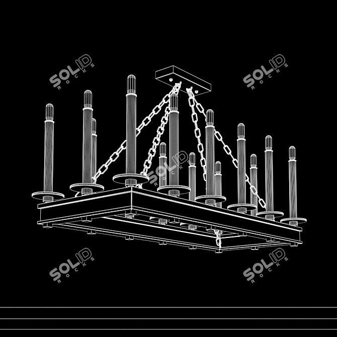 Elegant Cienfuegos Pendant Light 3D model image 2