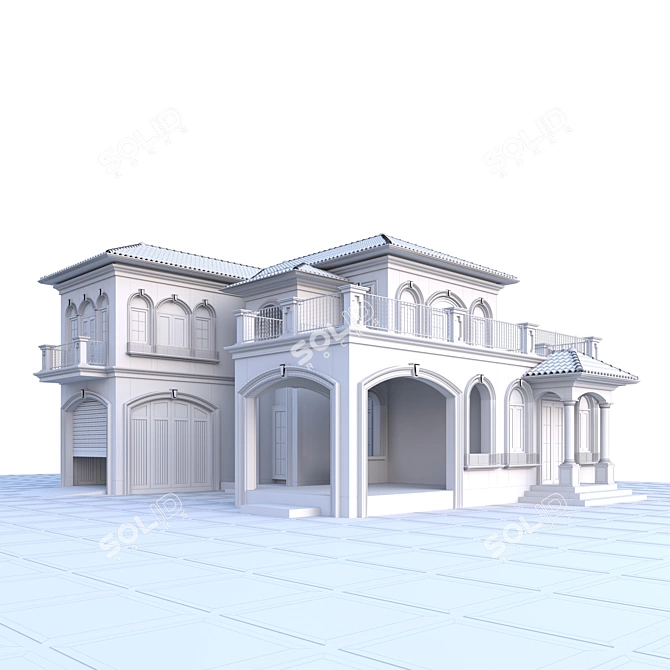 Mediterranean Dream Villa 160m² 3D model image 2