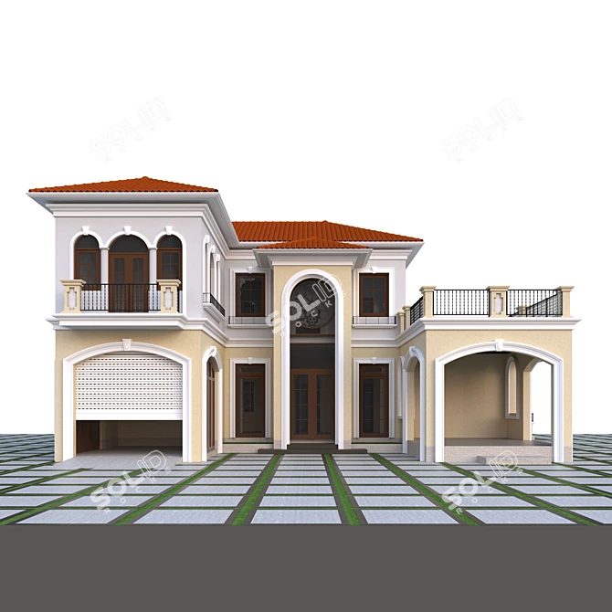 Mediterranean Dream Villa 160m² 3D model image 3