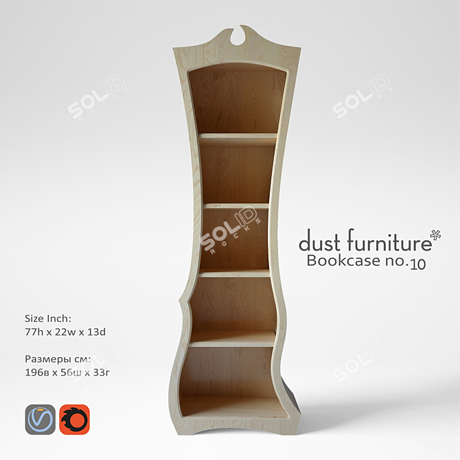 Elegant Dust Furniture Bookcase 3D model image 1