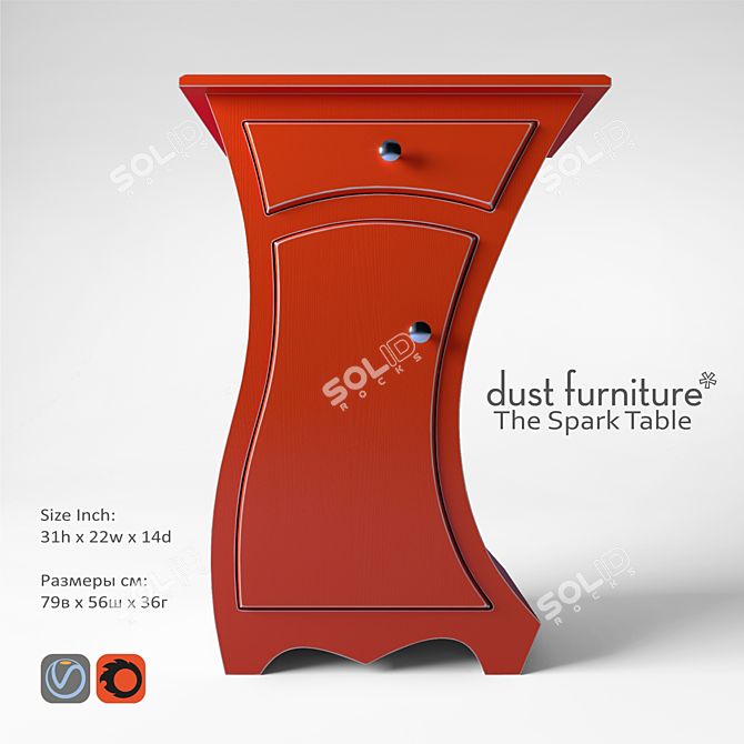 Vintage-style Spark Table by Dust Furniture 3D model image 1