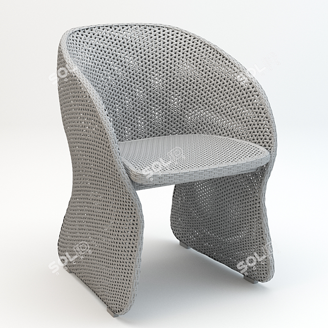 Modern Varaschin Maat Outdoor Armchair 3D model image 3