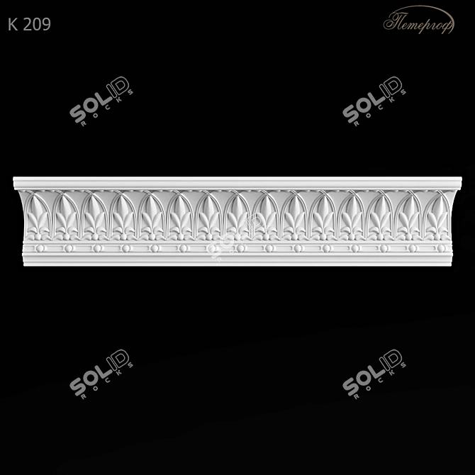 Elegant Petergof K209 Curtain Rod 3D model image 1