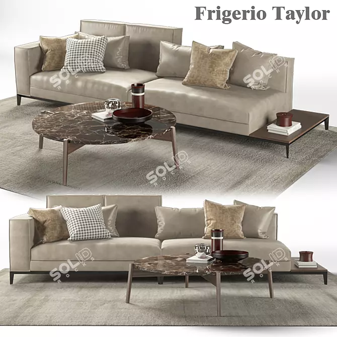 Taylor Frigerio: Stylish Sofa & Elegant Coffee Table 3D model image 1