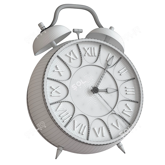 Classic Style Alarm Clock 3D model image 2