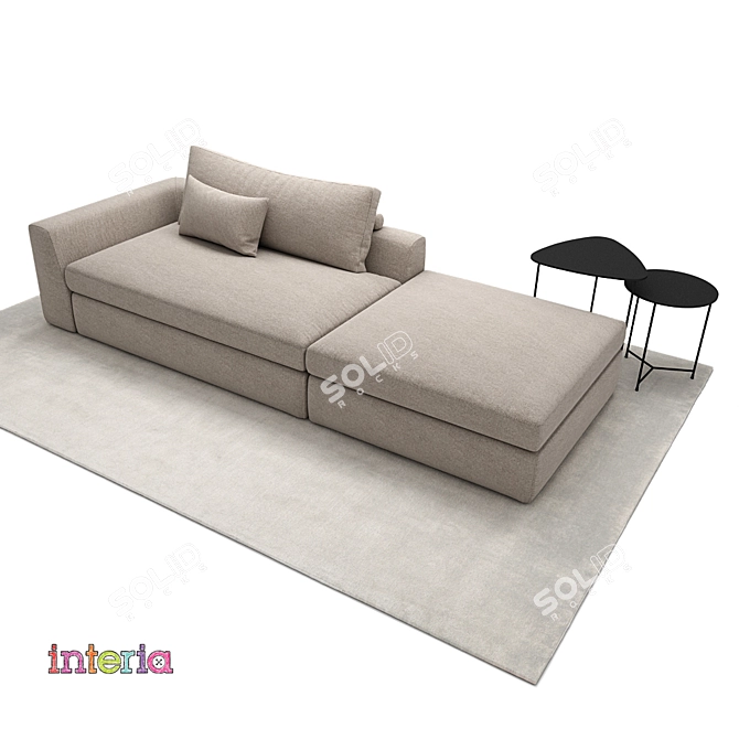 Comfy 3-Seater Sofa 3D model image 1