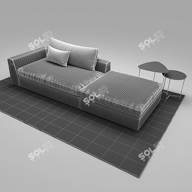 Comfy 3-Seater Sofa 3D model image 2