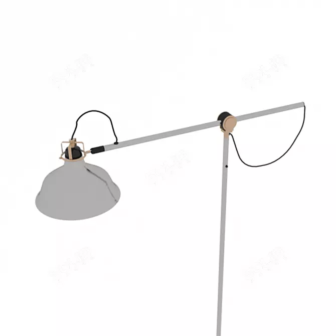 Sleek Steel Floor Lamp 3D model image 3