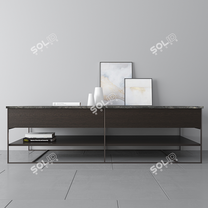 Sleek Bronze Console by Minotti 3D model image 1