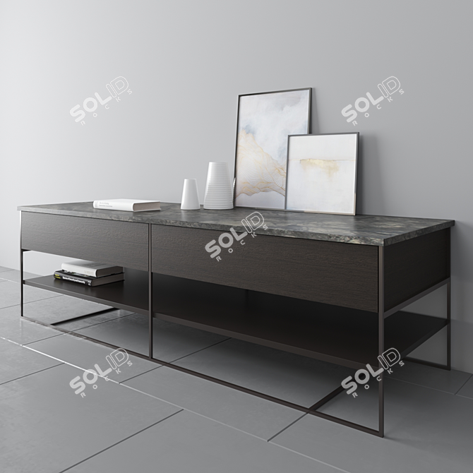 Sleek Bronze Console by Minotti 3D model image 2